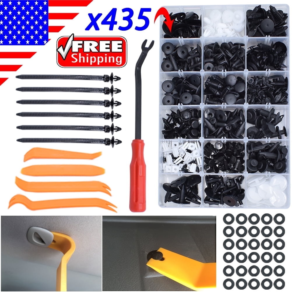 435PCS Bumper Car Retainer Clips & Plastic Fasteners Kit Push Retainer Auto Push Pin Rivets Set