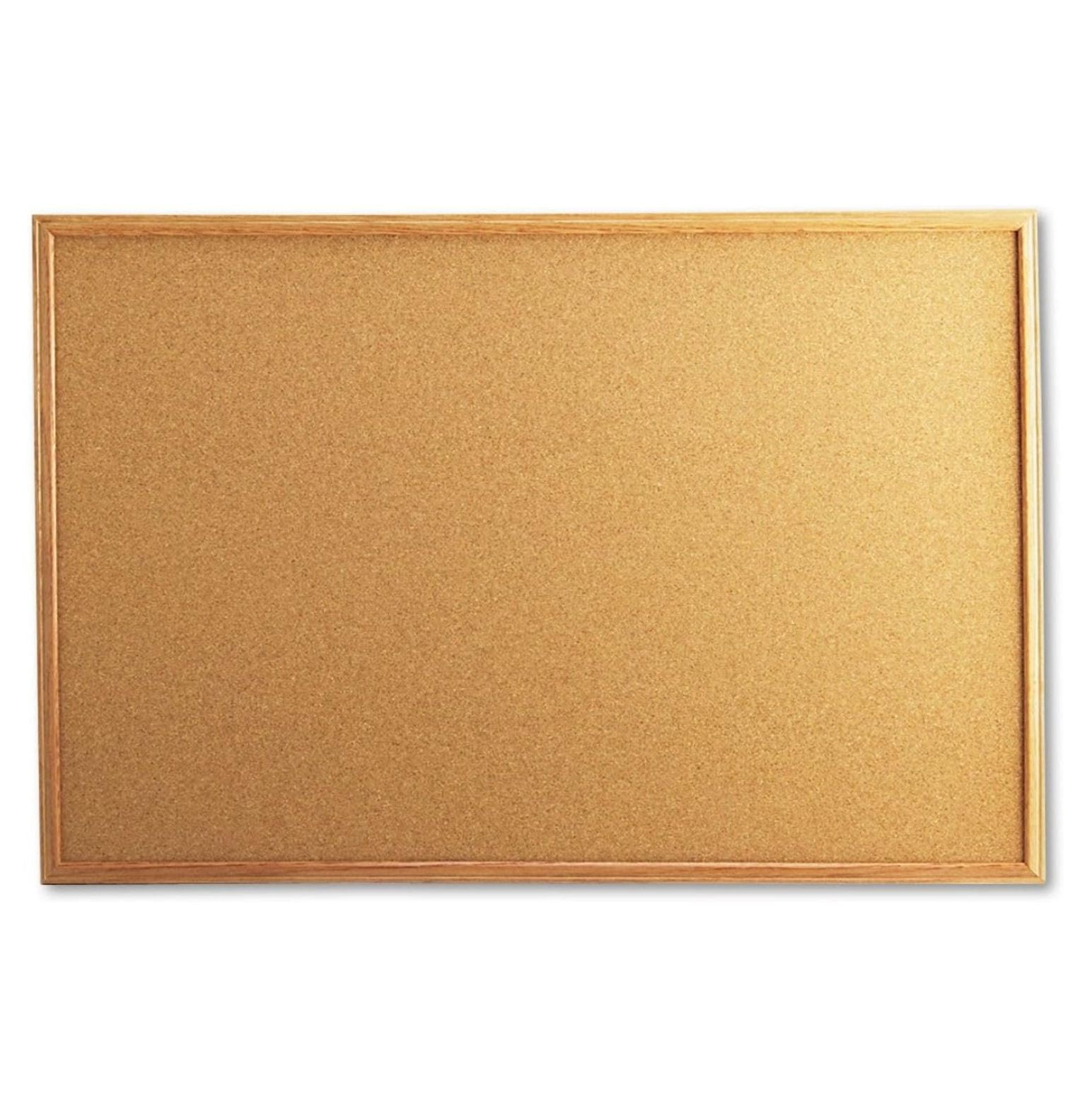 Natural Cork Bulletin Board with Oak Wood Frame, 36" x 24"