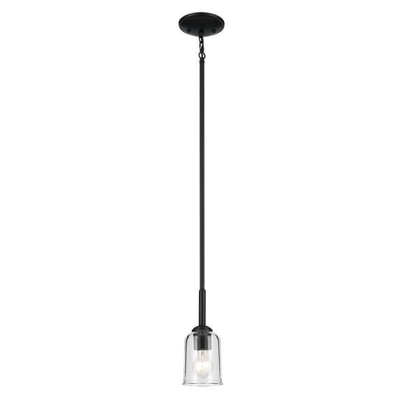 43674BKCLR Kichler Lighting Shailene - 1 Light Mini Pendant-11.25 Inches Tall and 4.5 Inches Wide-Black Finish