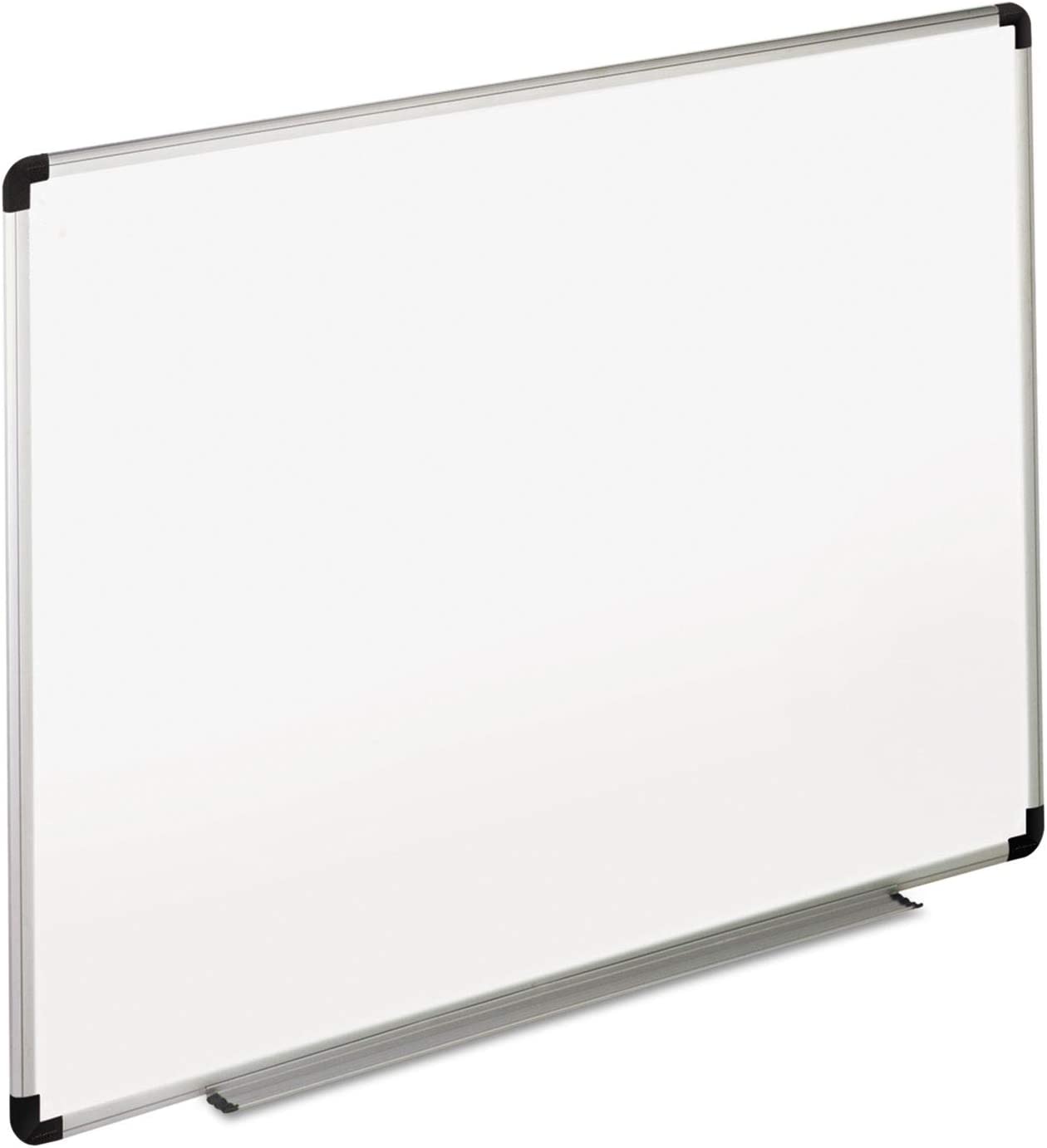 43724 Dry Erase Board, Melamine, x 36, White, Black/Gray Aluminum