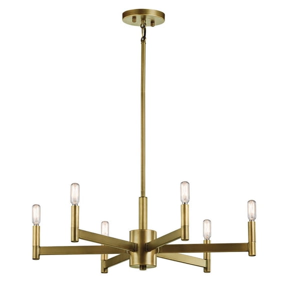 43859NBR Kichler Lighting Erzo - 6 light Medium Chandelier - with Soft Contemporary Inspirations - 9.25 inches tall by 26 inches wide-Natural Brass