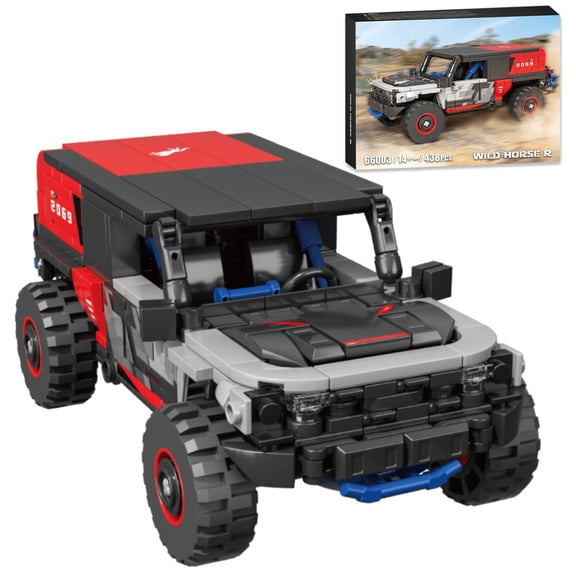 438PCS Wild Horse R SUV Building Blocks Set, Classic Off-Road 4x4 Vehicle Model Kit with Rubber Tires, Idea Construction Brick Model for Collectors, Builders and Vehicle Enthusiasts