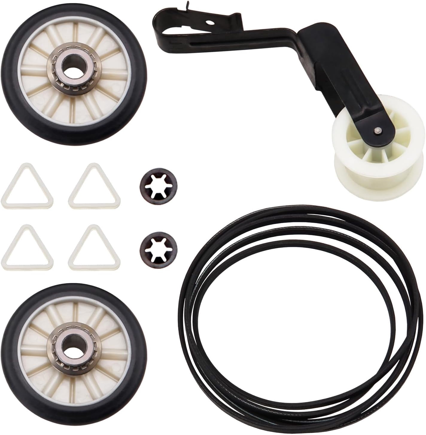 4392065 Dryer Repair Kit Replace Compatible with Whirl-pool WED5840SW0 WED6150PW0 WED7300DW2 WED5830SW0 WED5840SG0 WED5600ST0 WED5700VH0  349241T Drum Roller Kit 691366 Idler Pulley 341241 Dryer Belt