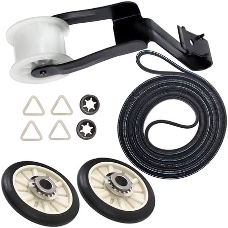 4392065 Dryer Repair Kit with 349241T Drum Roller Kit, 691366 Idler Pulley 341241 Belt for Whirlpool & Kenmore Dryers