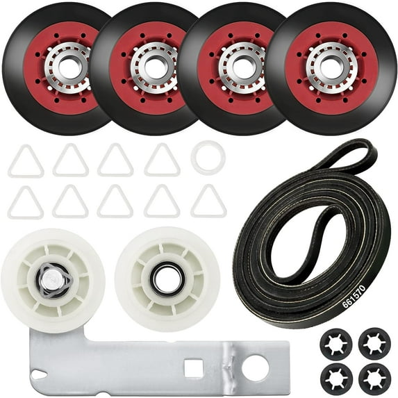 4392067 Dryer Repair Kit & W10837240 Dryer Idler Pulley - Replacement for Maytag Bravos Whirlpool Duet Kenmore Admiral Elite Dryers - Replaces 4392067VP AP3109602 587637 80047