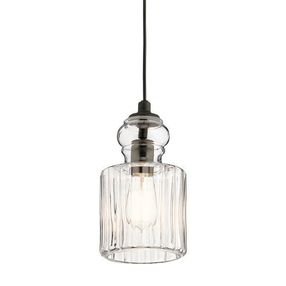 Kichler Missoula 12.5 Inch Bronze Pendant Light - 1-Light Industrial Style, Hammered Shade, For Kitchen, Bedroom, Low Ceilings