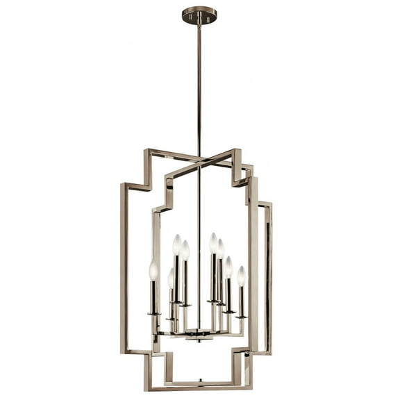 43966PN Kichler Lighting Downtown Deco - 8 Light Pendant - with Transitional inspirations - 32.5 inches tall by 24 inches wide-Polished Nickel Finish
