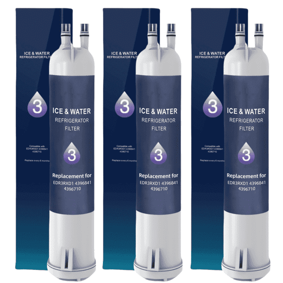 EDR3/RXD1 Water Filter 3 Replacement Compatible with WHR3RXD1 4396841 4396710 46-9083 P1RFWB2 P1WB2 T1RFKB1,3 Pack