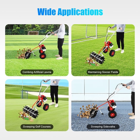 43CC 1.7HP Walk Behind Leaf Blower, 8500rpm, Hand Push Lawn Sweeper and Debris Cleaner, Ground Cleaner for Leaves, Grass Clippings