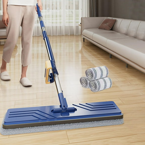 43CM Hands-free Mop, Hands-free Microfiber Flat Mop, Automatic Wringing, 360 Degree Hands-free Microfiber Floor Mop, Lazy Hands-free Mop, Suitable for Home on Clearance
