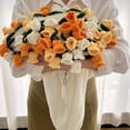 thumbnail image 1 of 43Inch Crochet Flowers Bouquet Blanket, Soft and Lightweight Bellflower Flower Bouquet Knitted Throw Blankets, DIY Handmade Blanket for Mother'S Day Birthday Home Decor (Tricolor), 1 of 7