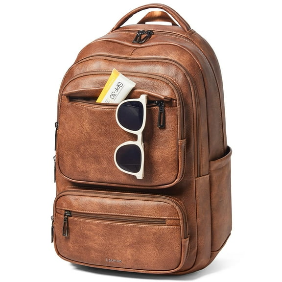 43L Backpack Purse for Women Travel Backpack Leather Large Women 17 16 15.6 Inch Laptop Bag Handbags For Travel Work College Large Brown