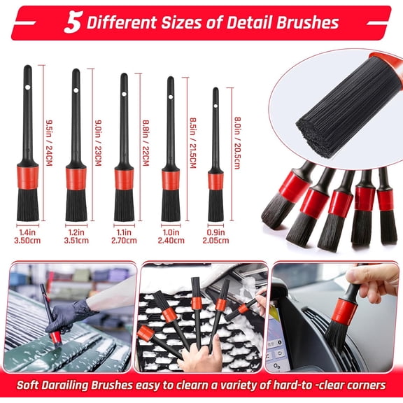 43PCS Car Detailing Kit Interior Cleaner, Auto Detailing Kit, Car Vacuum Car Interior Detailing Kit, Car Wash Kit with Bucket Detailing Brush Set Car Accessories for Motorcycle, Cars, Bikes, Wheels