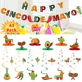 thumbnail image 1 of 43Pcs Fiesta Party Set Serape Cactus Banner Garland Fiesta Mexican Picado Banner Decor for Cinco De Mayo Party Supplies, 1 of 8