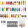 thumbnail image 1 of 43Pcs Fishing Spoon Lure Set Metal Baits Trout Fishing Baits for Trout Char and Perch with Tackle Box Trout Lures Gear Saltwater Fishing Lures Spoon Swimbait Fishing Tackle, 1 of 9