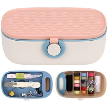 43Pcs Sewing Project Kit with Plastic Box, Portable Hand Sewing Thread Needle Supplies, Sewing Repair Tool for DIY Crafts