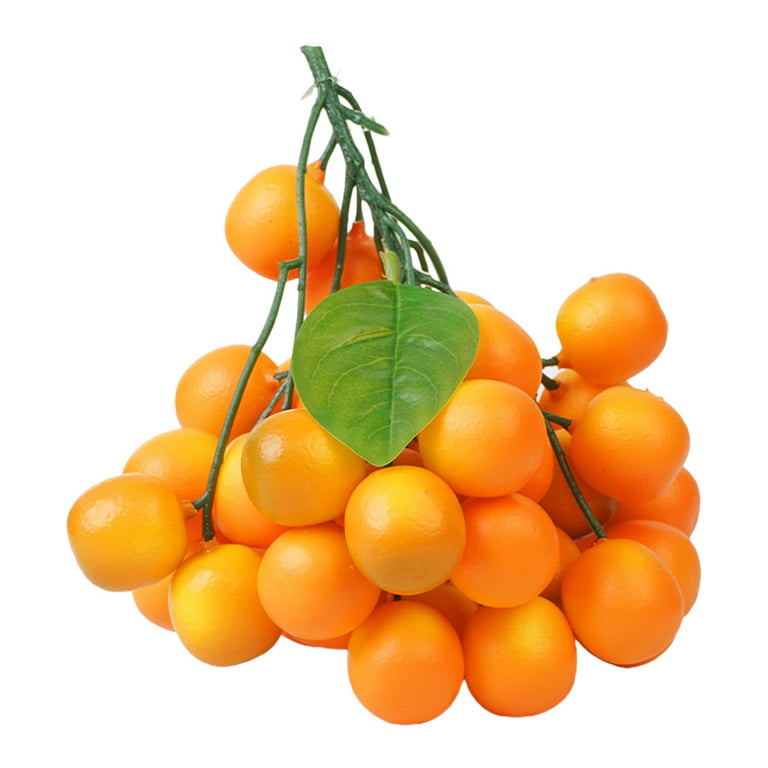 43X Artificial Tangerine Simulation Orange Kumquat Tangerine Lifelike Fake  Fruit Props with Green Leaves Props Ornament