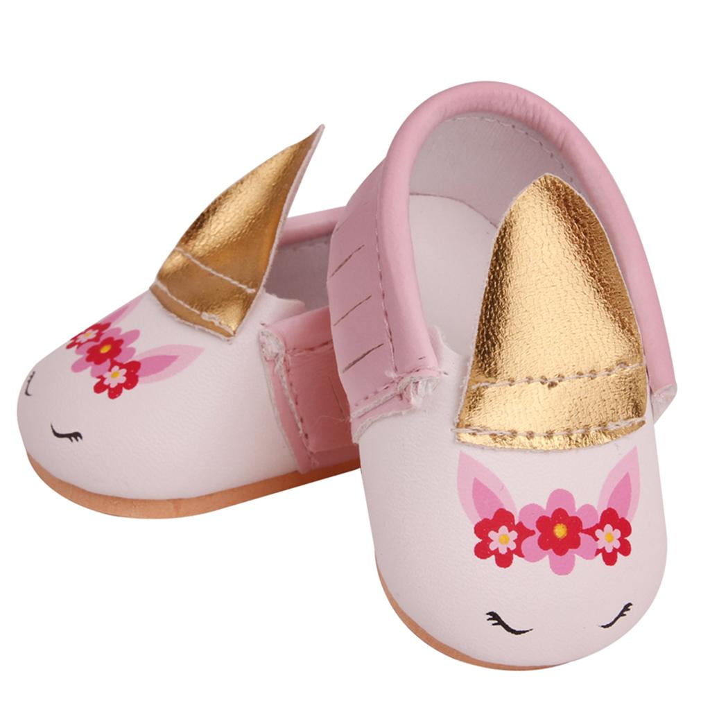 43cm Baby Dolls Shoes Pink Cute Unicorn Shoes Doll Accessory - Walmart.com
