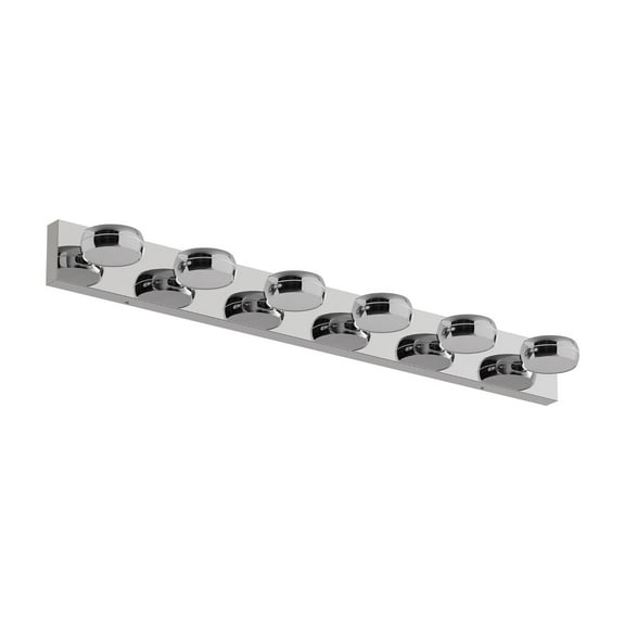 43in LED Vanity Lights  6-Light Bathroom Fixture  18W Modern Mirror Lighting  Chrome Bath Light Bar