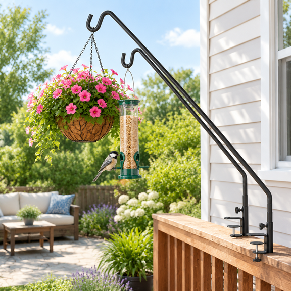 43in Long Deck Hook-2 Packs Heavy Duty Adjustable Outdoor Hanging Hook