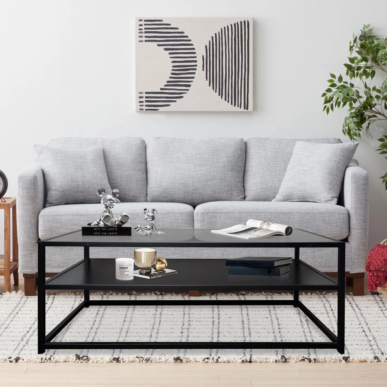 43in Rectangular Coffee Table Rectangle Mid-Century Modern Table Sofa ...