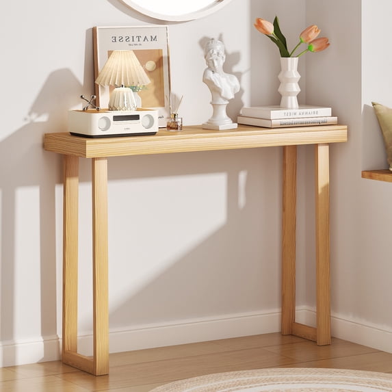 43in Wood Console Table, Wood Sofa Table Entryway, Multifunctional Use for Living Room, Hallway, Bedroom, Home, Office
