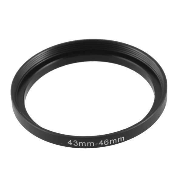 43mm-46mm Metal Camera Lens Step Up Ring for Filters Black Replacement 1 PC