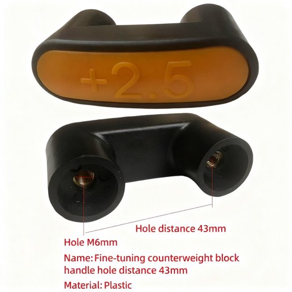 43mm Hole Pattern Counterweight Handle for Integration into Multi-Function and Selectorized Gym Units (A)