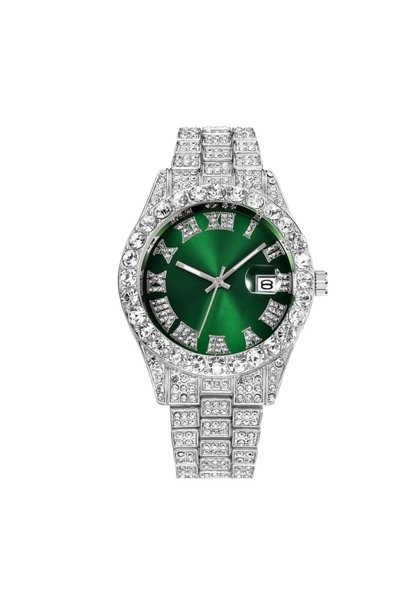 43mm Stainless Steel Quartz Dress Watch, ZzCityTK Men's Fashion Casual Wristwatch with Crystal Dial, Water Resistant Business Formal Timepiece for Office Daily Wear