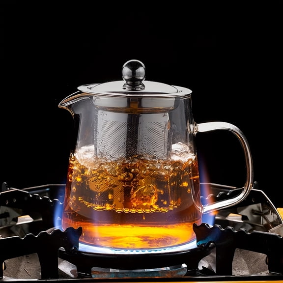 43oz Glass Teapot with Stainless Steel Infuser - Stovetop Safe Loose Leaf Tea Pot