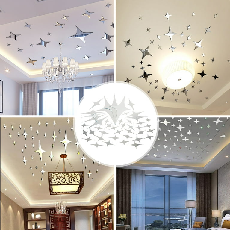 Ceiling Stickers 3d Acrylic With Adhesive Wall Decor Sticker