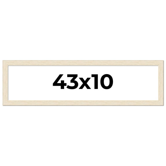 43x10 Frame White Barnwood Picture Frame Includes UV Acrylic Plexiglass, Acid Free Foam Backing