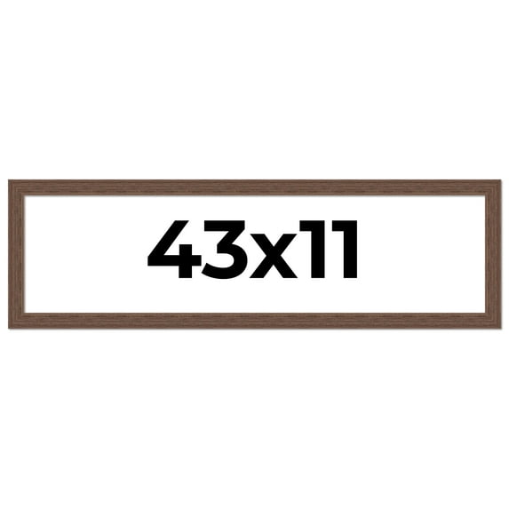 43x11 Frame Brown Distressed Barnwood Picture Frame | Rustic Farmhouse Photo Frame Includes UV
