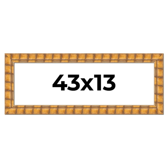 43x13 Frame Beige Real Wood Picture Frame Width 3 inches | Interior Frame Depth 0.5 inches |