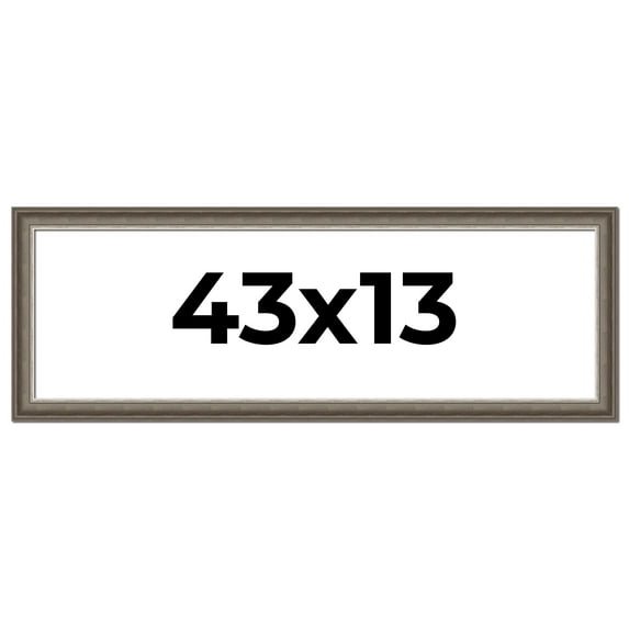 43x13 Frame Brown Solid Wood Picture Frame | 1.75 Inch Moulding Width | Austin Frame Complete with