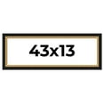 thumbnail image 1 of 43x13 Frame Gold Real Wood Picture Frame Width 2.25 Inches | Interior Frame Depth 0.5 Inches |, 1 of 8