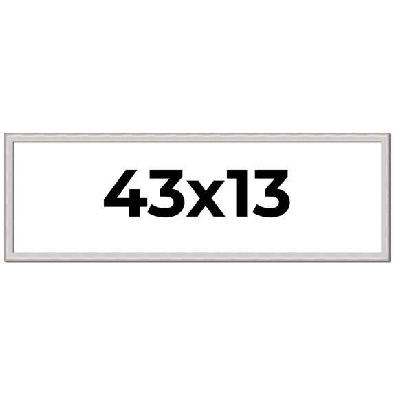 43x13 Frame Silver Inner Slope Bevel Picture Frame | 1 Inch Moulding Width | 0.75 Inch Rabbet Depth