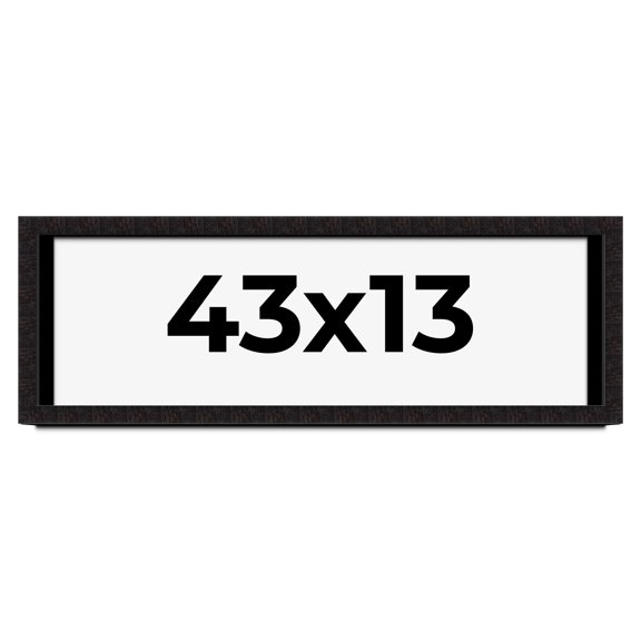 43x13 Shadow Box Black Solid Wood Display Picture Frame | 1 Inch Rabbet Depth | | 1.375 Inch