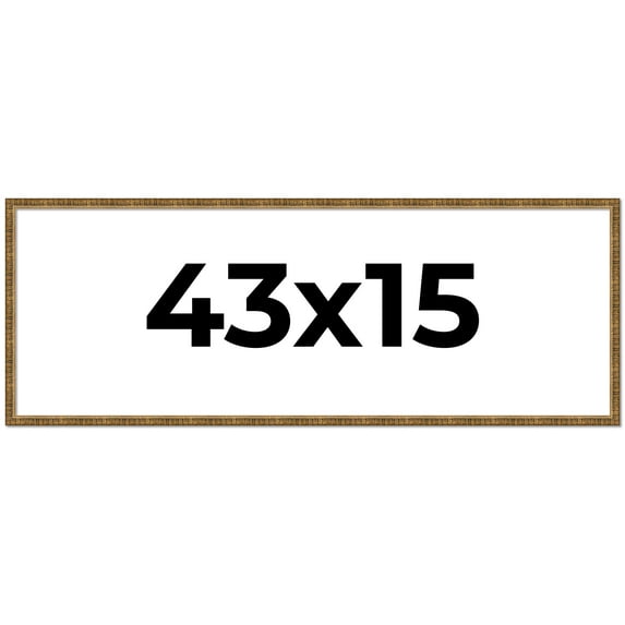 43x15 Frame Gold Solid Wood Picture Frame - Complete Modern Photo Frame Includes UV Acrylic
