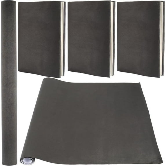 43x16.5" Self Adhesive Book Cloth for Book Binding Dark Grey Suede Fabric Surface Paper Backed Bookcover Books Album Scrapbooking Archival DIY Covering Protector Bookcloth Supplies