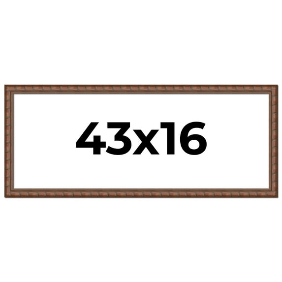43x16 Dark Brown Bamboo Real Wood Picture Frame Width 1.5 inches | Interior Frame Depth 0.5 inches
