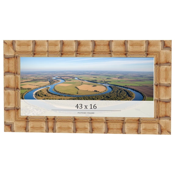 43x16 Frame Beige Real Wood Picture Frame Width 3 inches | Interior Frame Depth 0.5 inches |