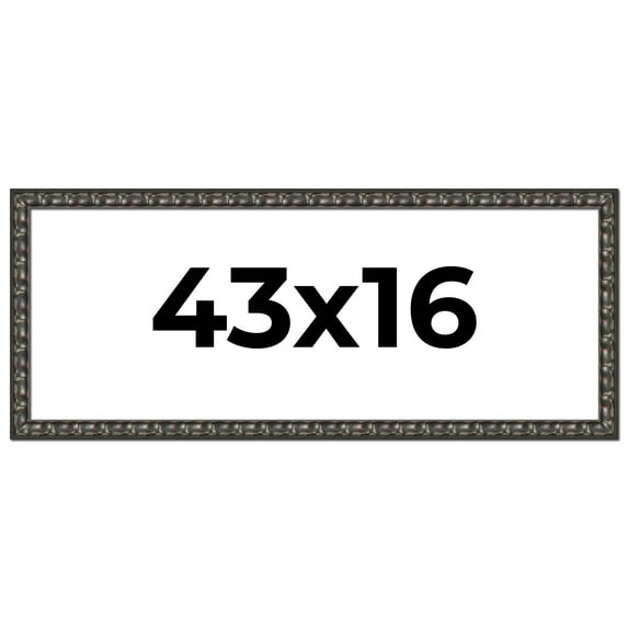 43x16 Frame Black-Brown Medieval Solid Wood Picture Frame | 1.5 Inch Moulding Width | Gotham