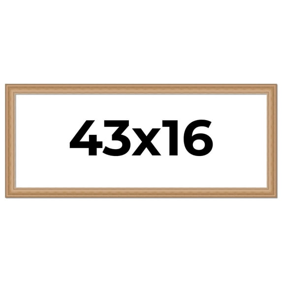 43x16 Frame Charleston Honey Brown Solid Wood Picture Frame Width 1.75 Inches | Interior Depth 0.5
