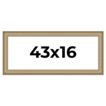 43x16 Frame Ornate Silver Beaded Solid Wood Picture Frame Width 2.5 Inches | Interior Depth 1