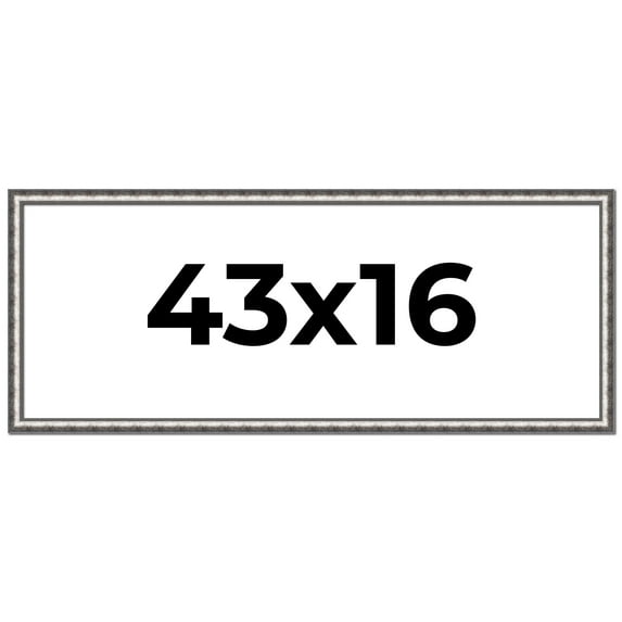 43x16 Frame Silver Real Wood Picture Frame Width 1.125 Inches | Interior Frame Depth 0.5 Inches |