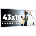 thumbnail image 1 of 43x16 Frame Silver Stainless Steel Solid Wood Picture Frame | 0.75 Inch Moulding Width | Includes, 1 of 8