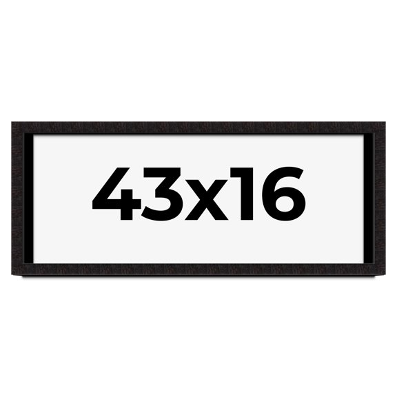 43x16 Shadow Box Black Solid Wood Display Picture Frame | 1 Inch Rabbet Depth | | 1.375 Inch