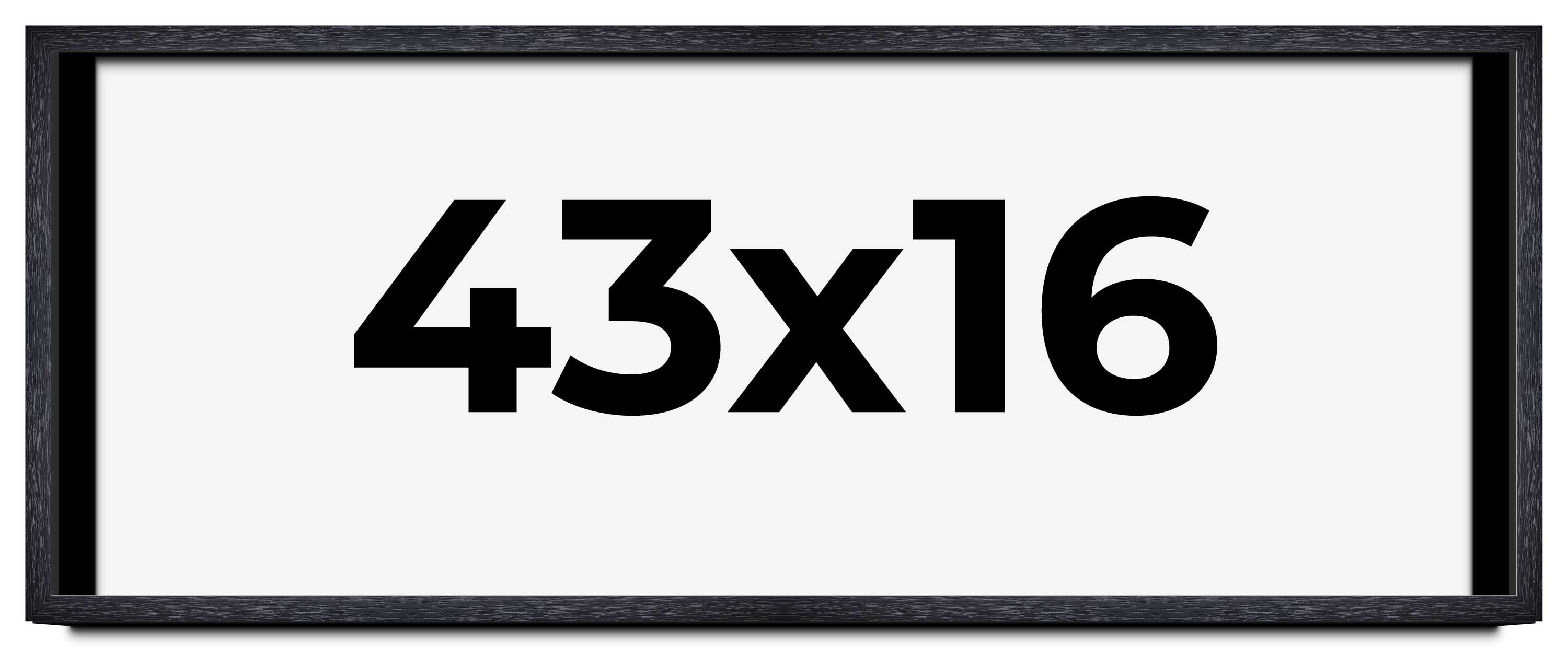 43x16 Shadow Box Frame Black | 1 Inches Deep Real Wood Farmhouse ...