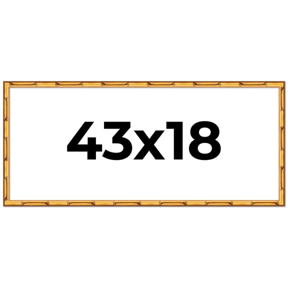 43x18 Frame Gold Bamboo Picture Frame - Complete Modern Photo Frame Includes UV Acrylic Shatter